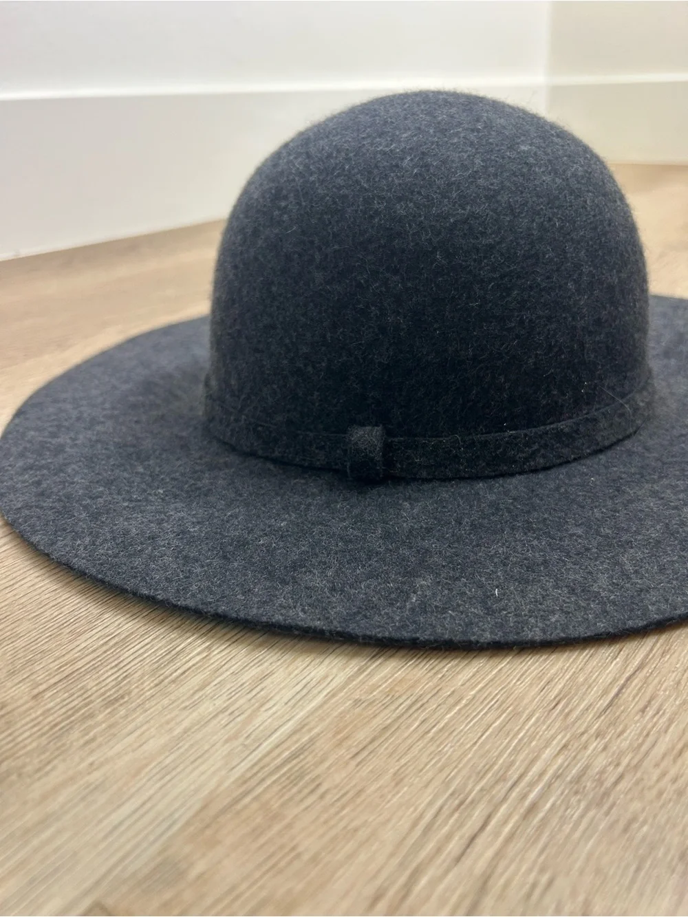 Phase 3 100% Wool Charcoal Gray Floppy Brim Hat
